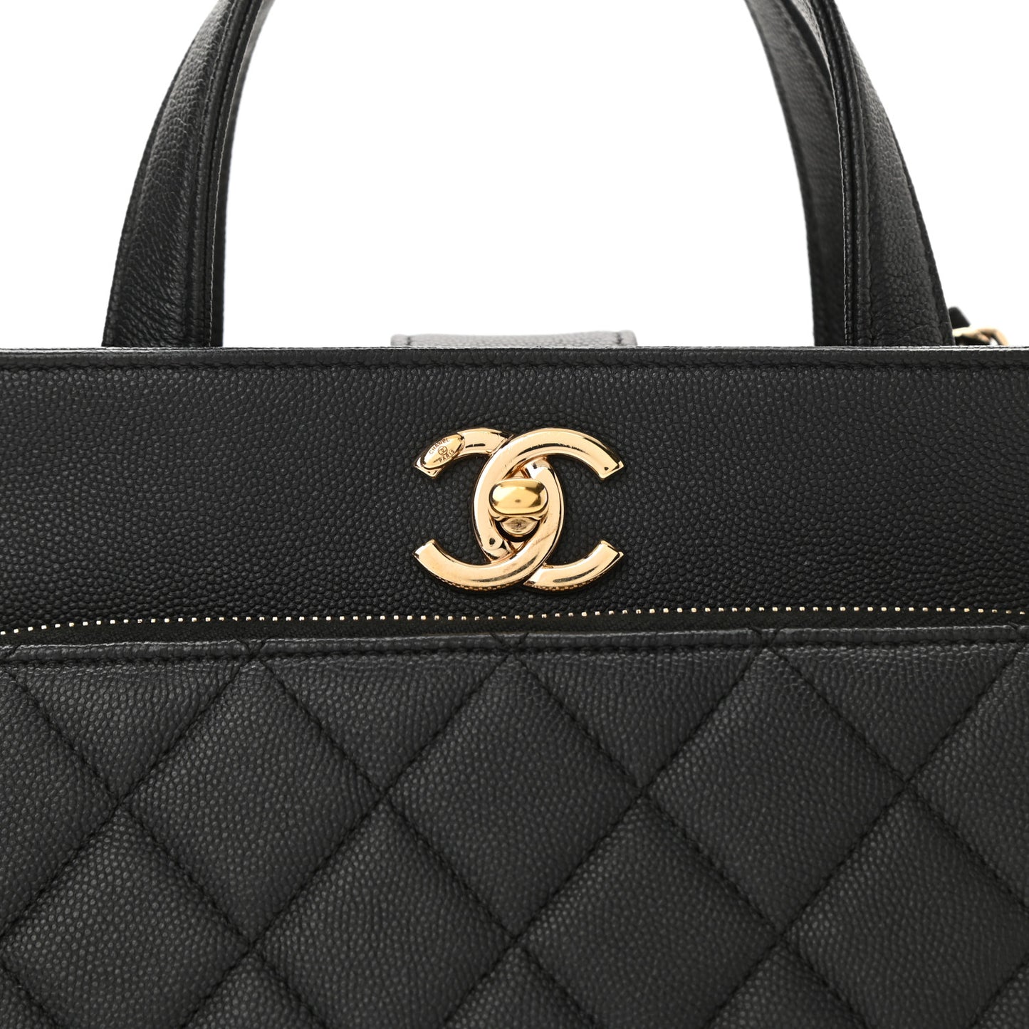 Caviar Quilted Small Business Affinity Shopping Bag Black