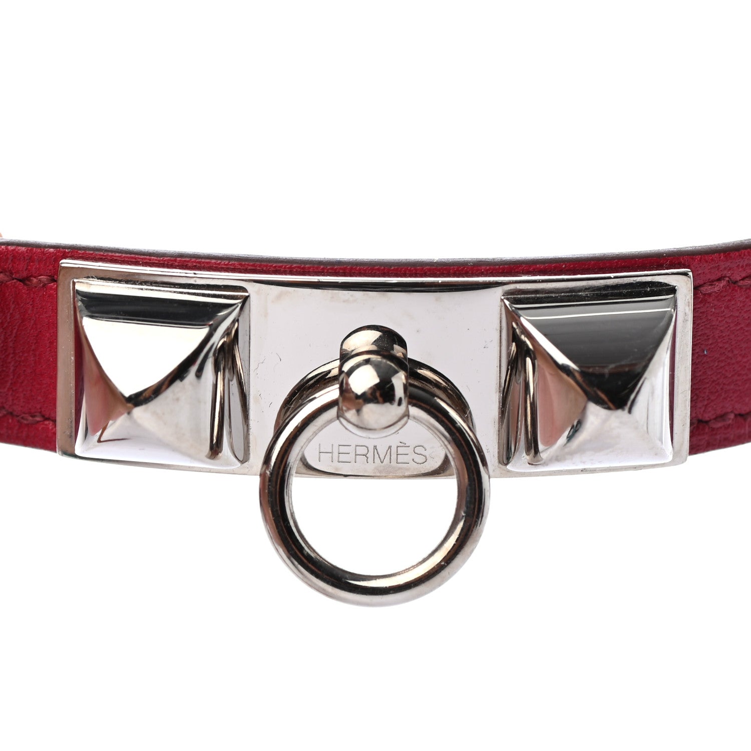 Hermes Tadelakt Rivale Double Tour Bracelet S Rubis 6 of 6