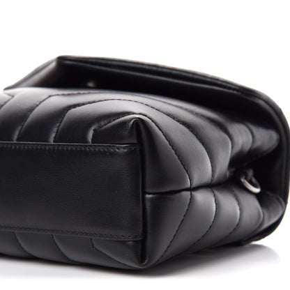 Saint Laurent Calfskin Y Quilted Monogram Toy Loulou Crossbody Bag Black 7 of 11