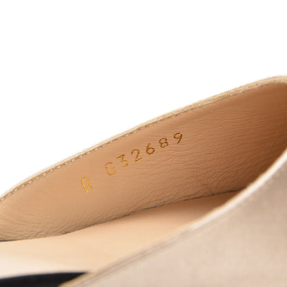 Chanel Satin Cap Toe CC Flats 38 Beige Black 8 of 9