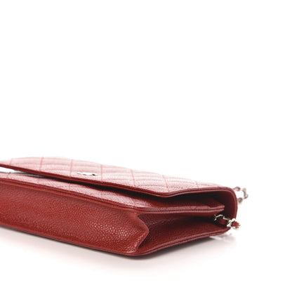 Chanel Caviar Quilted Wallet on Chain WOC Red 10 of 12