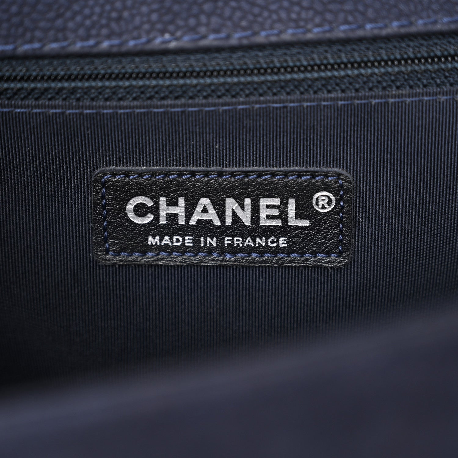 Chanel Iridescent Caviar Quilted Large Boy Flap Navy Blue 6 of 16