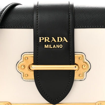 Prada City Calf Saffiano Cahier Bag Talco Black 7 of 9