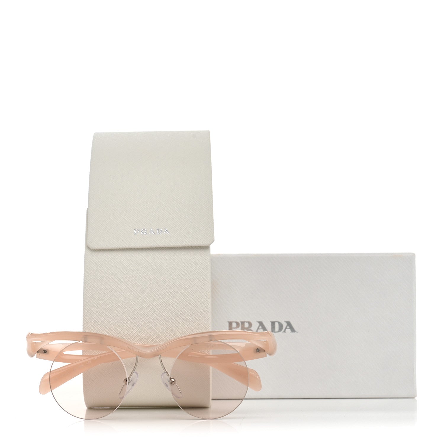 Prada Acetate Rimless Sunglasses SPR A24 Pink 8 of 8