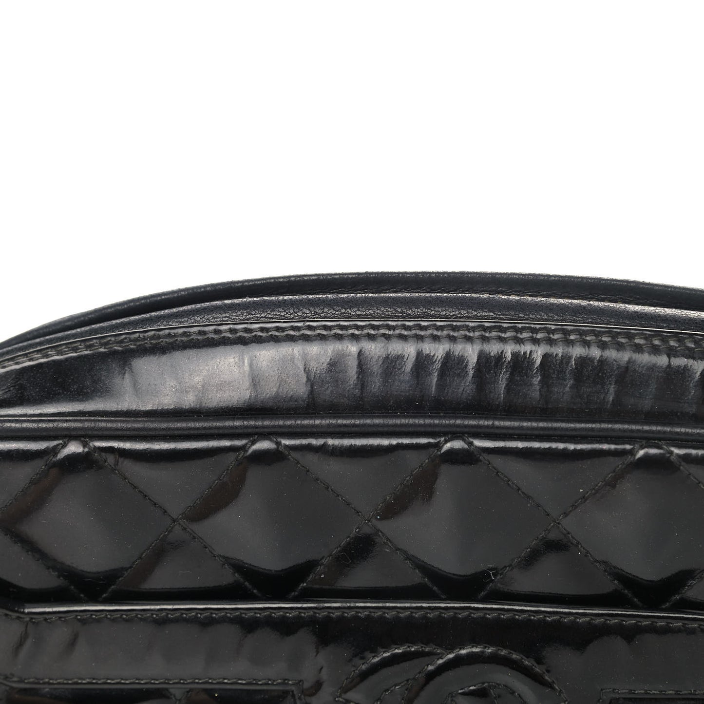 Patent Quilted Tassel Camera Case Black