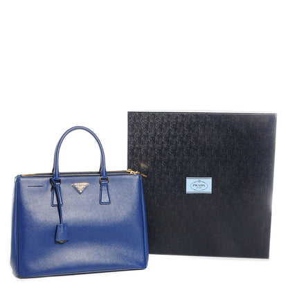 Prada Saffiano Lux Large Double Zip Tote Bluette 5 of 13