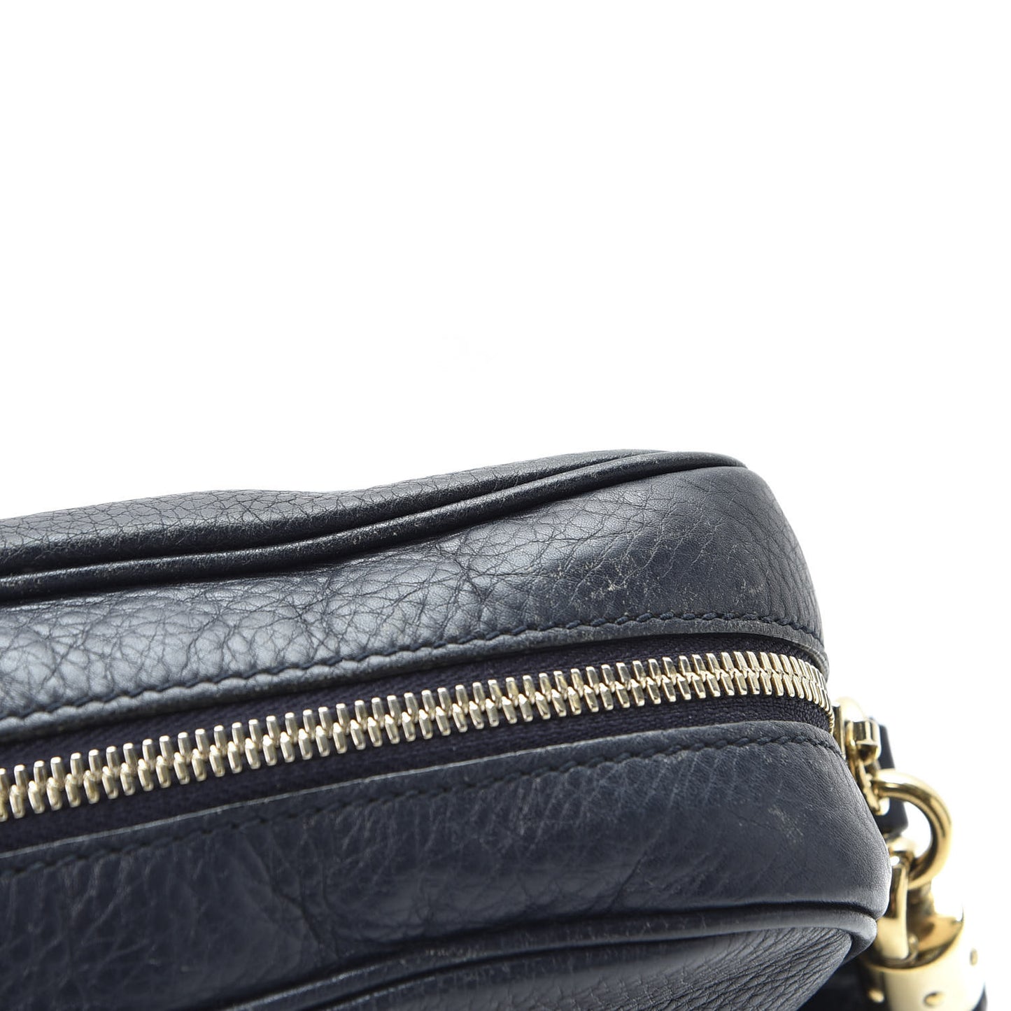 Pebbled Calfskin Small Soho Disco Bag Blue