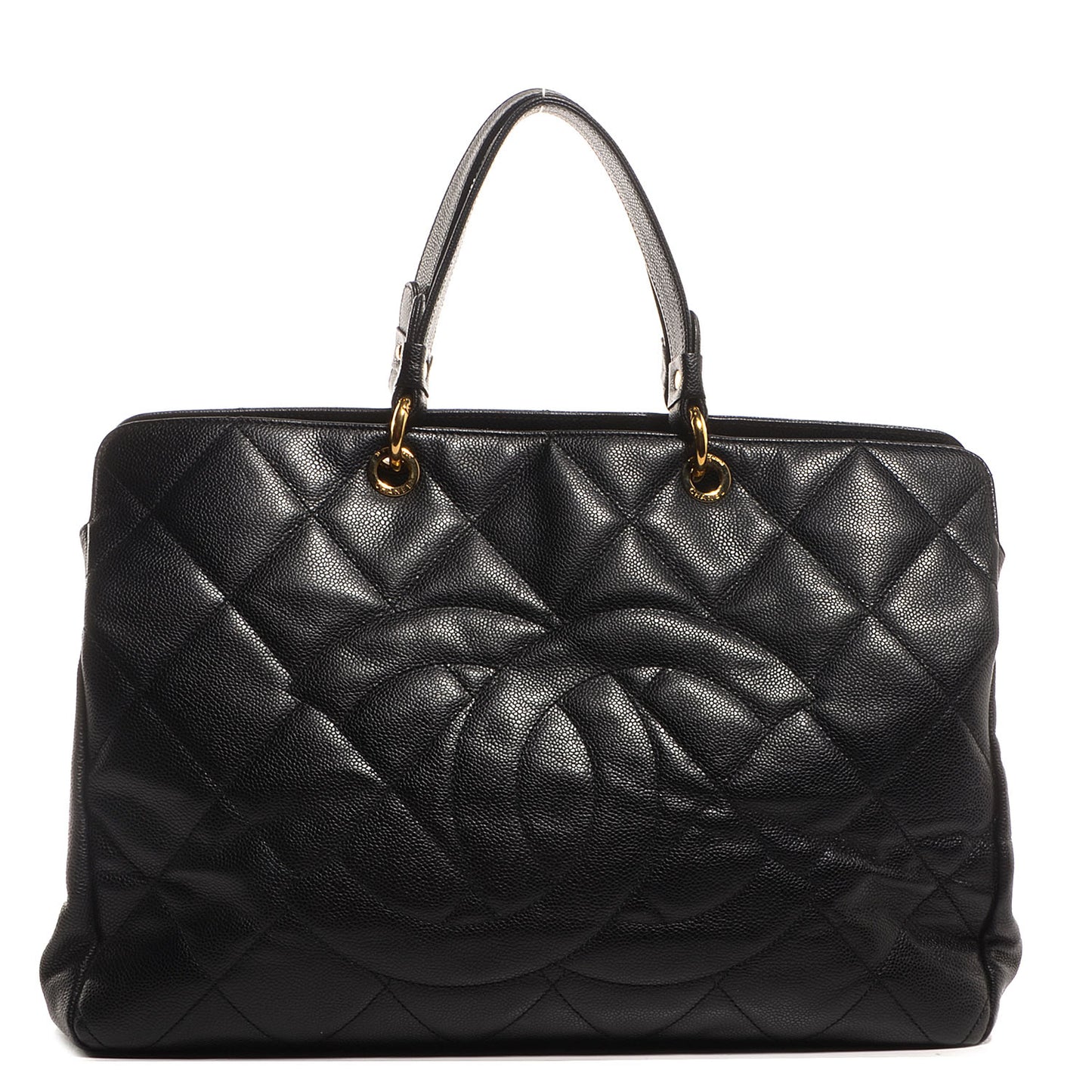 Soft Caviar Quilted CC Timeless Tote Black