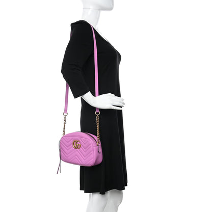 Gucci Calfskin Matelasse Small GG Marmont Chain Shoulder Bag Candy Mousse 2 of 10