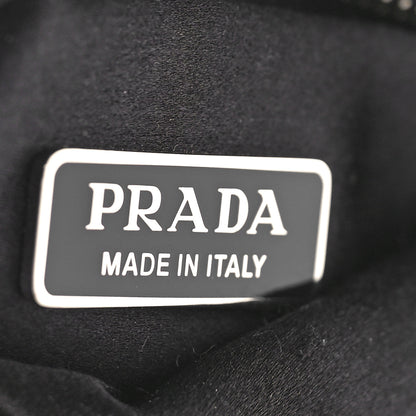 Prada Satin Crystal Metal Triangle Logo Chain Crossbody Handbag Cristal 6 of 8