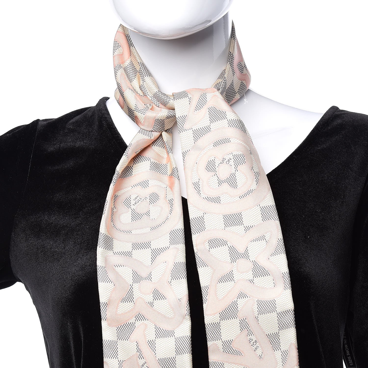 Louis Vuitton Silk Damier Azur Tahitienne Bandeau Rose Ballerine 2 of 5