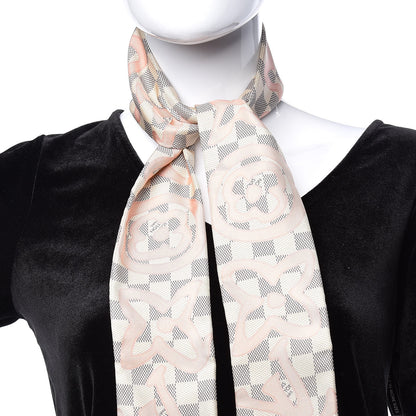 Louis Vuitton Silk Damier Azur Tahitienne Bandeau Rose Ballerine 2 of 5