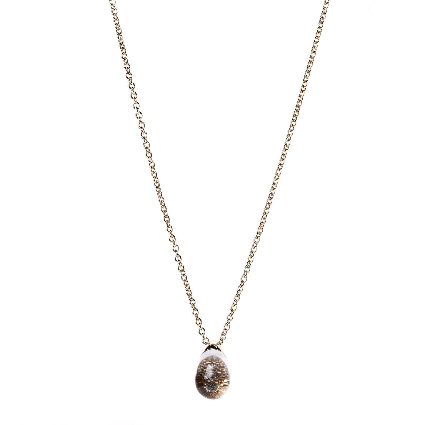 18K Yellow Gold Diamond Quartz Myst Pendant Necklace