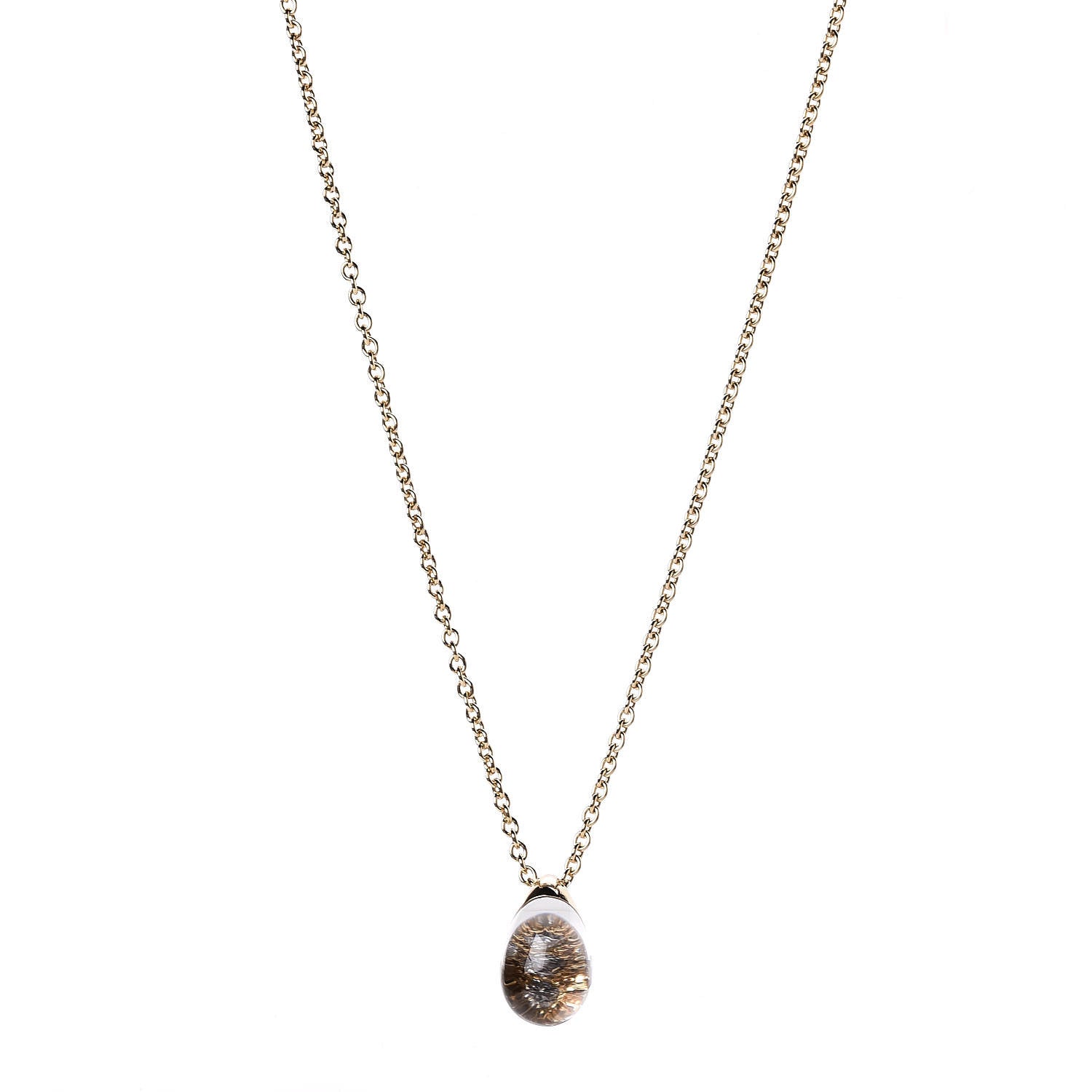 Cartier 18K Yellow Gold Diamond Quartz Myst Pendant Necklace 1 of 5