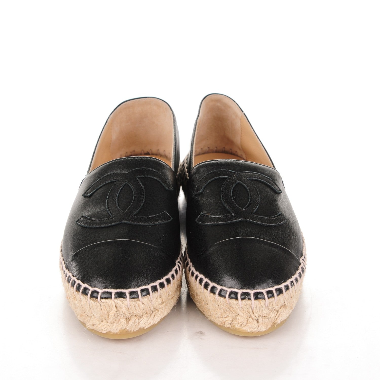 Chanel Lambskin CC Espadrilles 35 Black 2 of 7