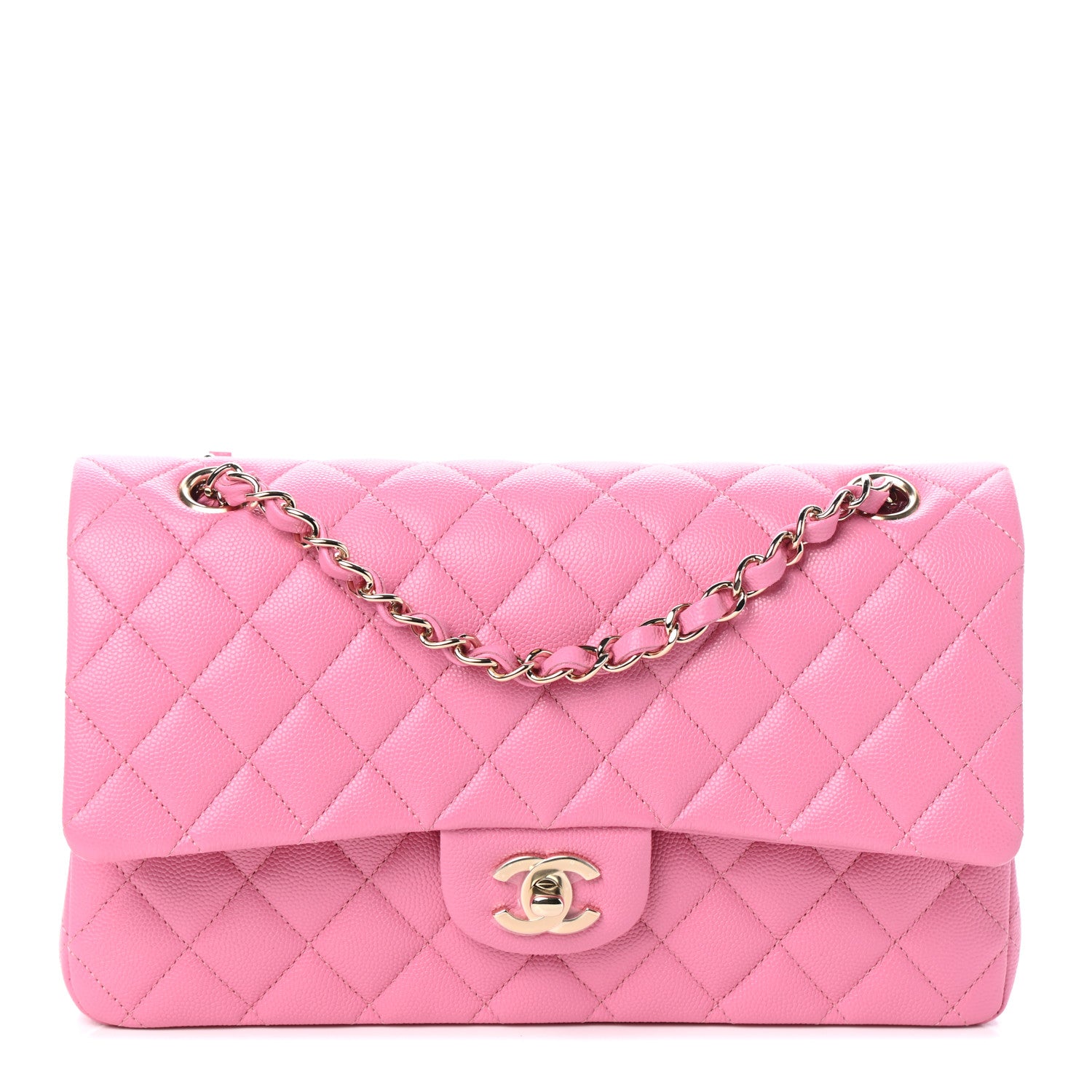Chanel Caviar Quilted Medium Double Flap Pink 1 of 10