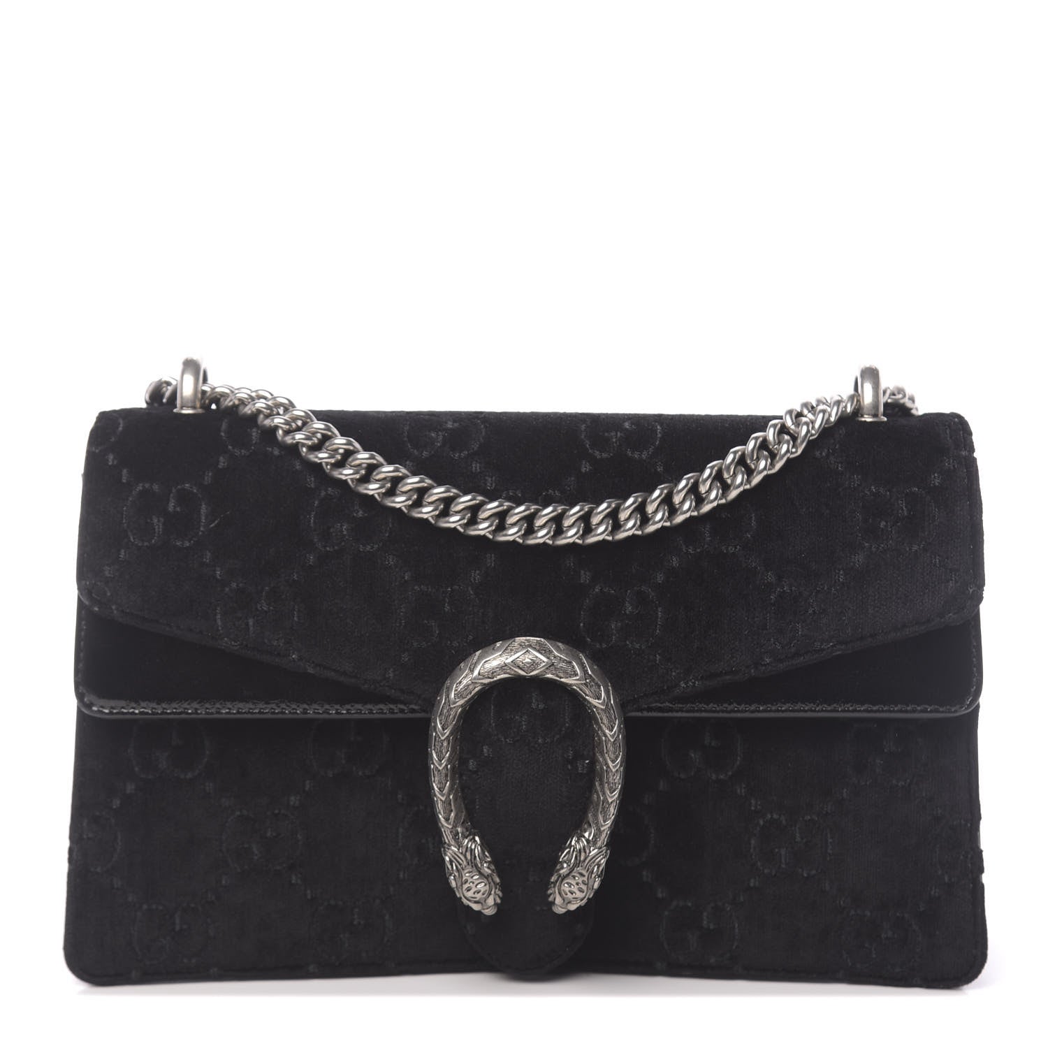 Gucci Velvet GG Monogram Small Dionysus Shoulder Bag Black 1 of 10