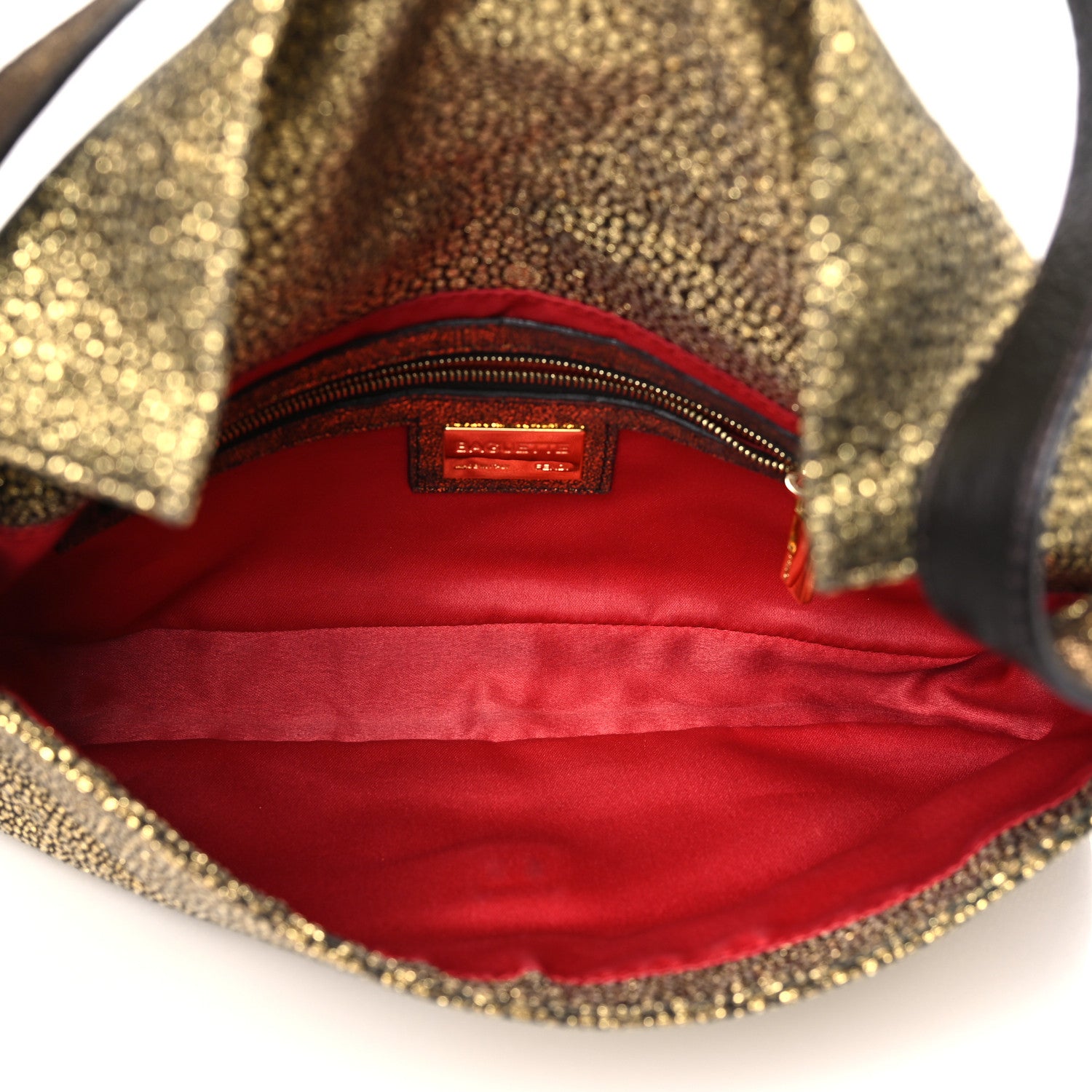 Fendi Metallic Canvas Baguette Gold 6 of 11