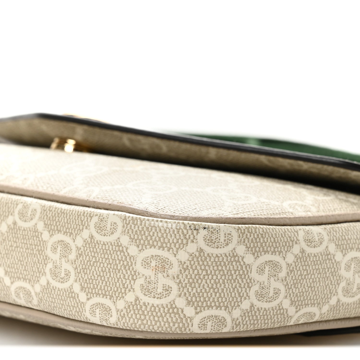 Gucci GG Supreme Monogram Textured Dollar Calfskin Web Mini Ophidia Envelope Shoulder Bag Beige Mystic White Oatmeal 10 of 11