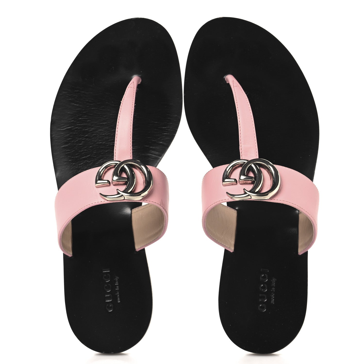 Gucci Calfskin GG Marmont Thong Sandals 37 Perfect Pink 2 of 9