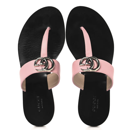 Gucci Calfskin GG Marmont Thong Sandals 37 Perfect Pink 2 of 9