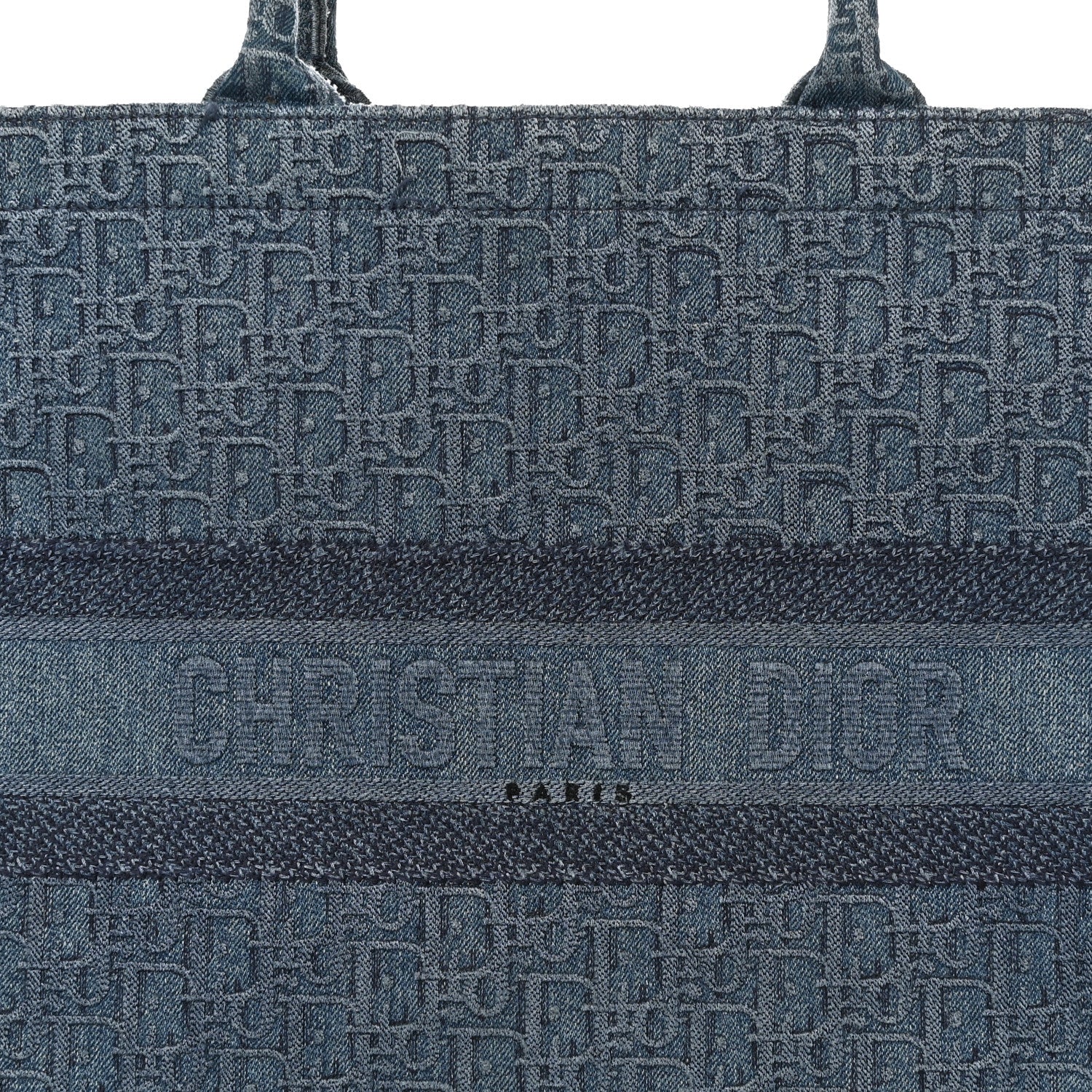 Christian Dior Oblique Denim Book Tote Denim Blue 8 of 13