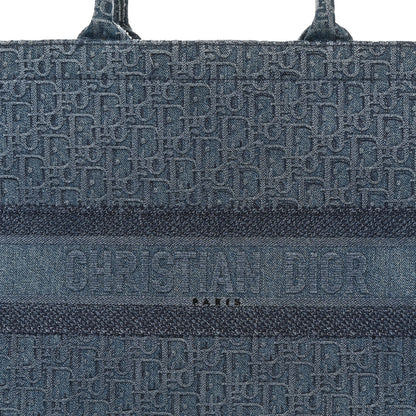 Christian Dior Oblique Denim Book Tote Denim Blue 8 of 13