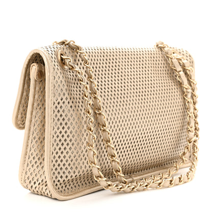 Chanel Metallic Perforated Calfskin Medium Up In The Air Flap Gold 3 of 10