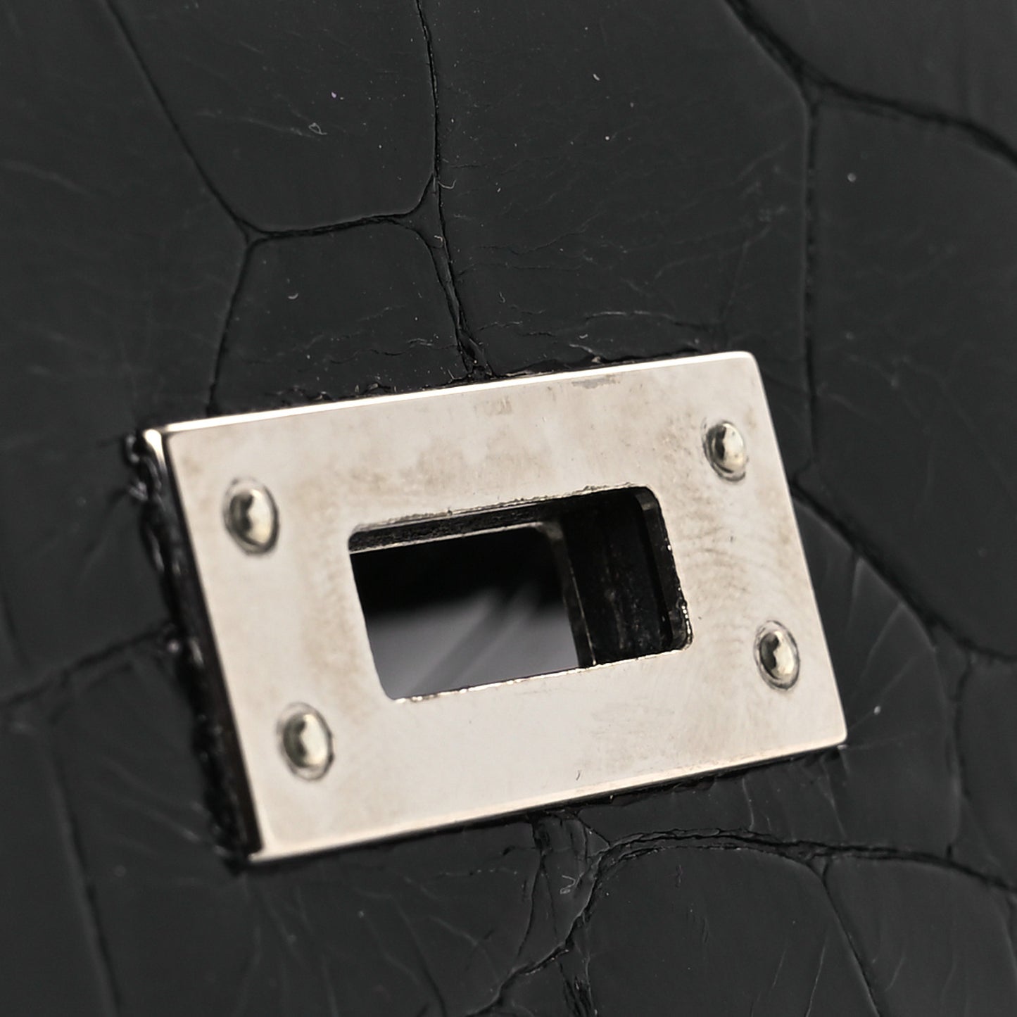 Shiny Alligator Kelly Pochette Black