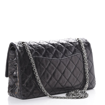 Chanel Metallic Calfskin Striped 2.55 Reissue 226 Flap Black 2 of 12