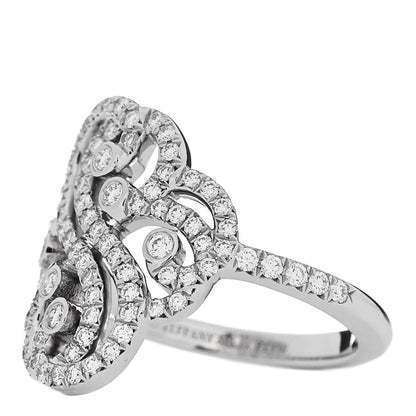 Tiffany Platinum Diamond Enchant Double Heart Ring 49 5 3 of 6