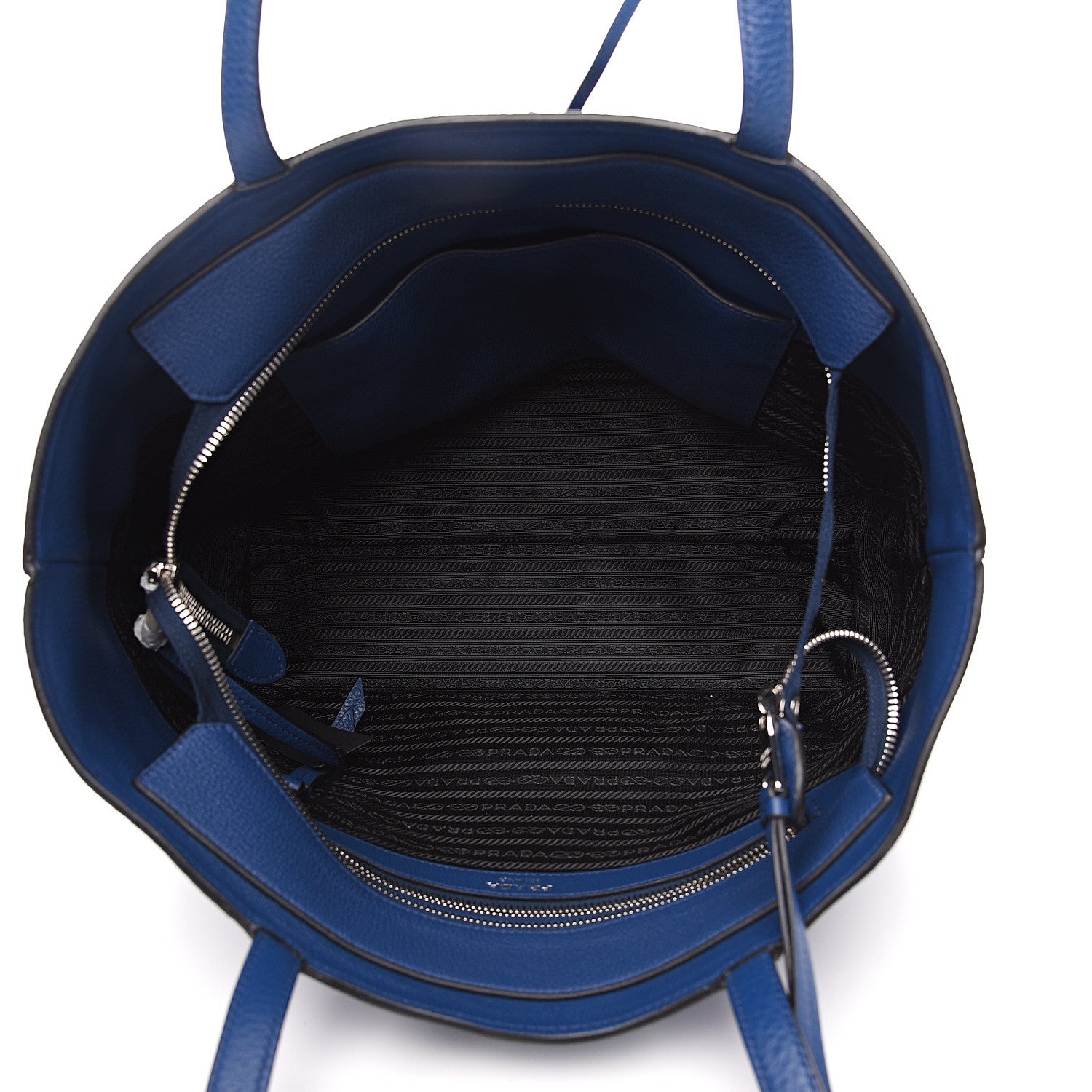 Prada Vitello Phenix Zip Shopping Tote Bluette 4 of 9