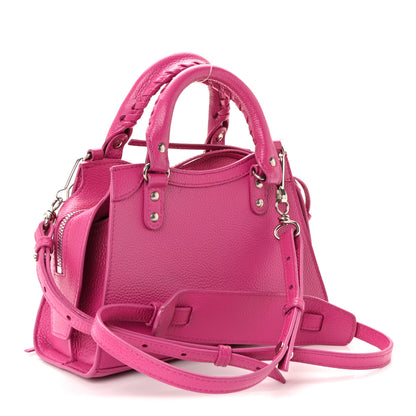 Balenciaga Grained Calfskin Neo Classic Silver Hardware Mini City Fuchsia 4 of 17