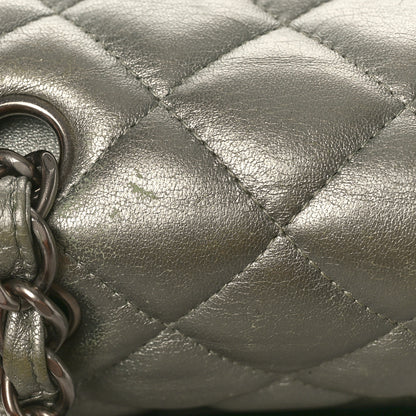 Chanel Metallic Lambskin Quilted Maxi Double Flap Green 12 of 17