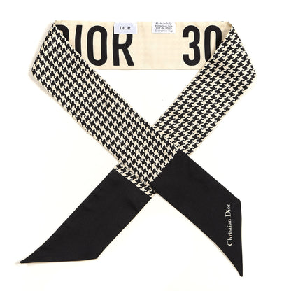 Christian Dior Silk 30 Montaigne Mitzah Scarf Black White 1 of 4