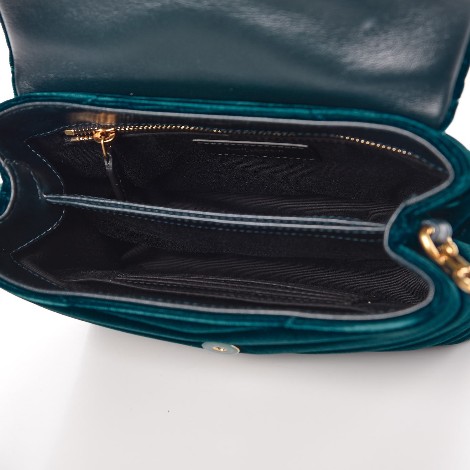 Saint Laurent Velvet Y Quilted Monogram Toy Loulou Chain Satchel Dark Ottanio 5 of 8