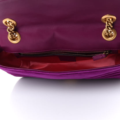 Gucci Velvet Matelasse Small GG Marmont Shoulder Bag Fuchsia Violet Cyclamen 4 of 4