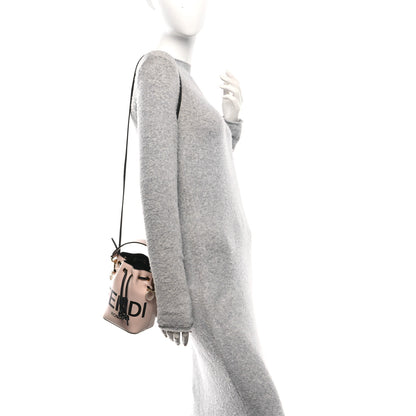 Fendi Vitello Fluffy Grace F is Fendi Logo Embossed Mini Mon Tresor Bucket Bag Rosa Quarzo Black 2 of 11