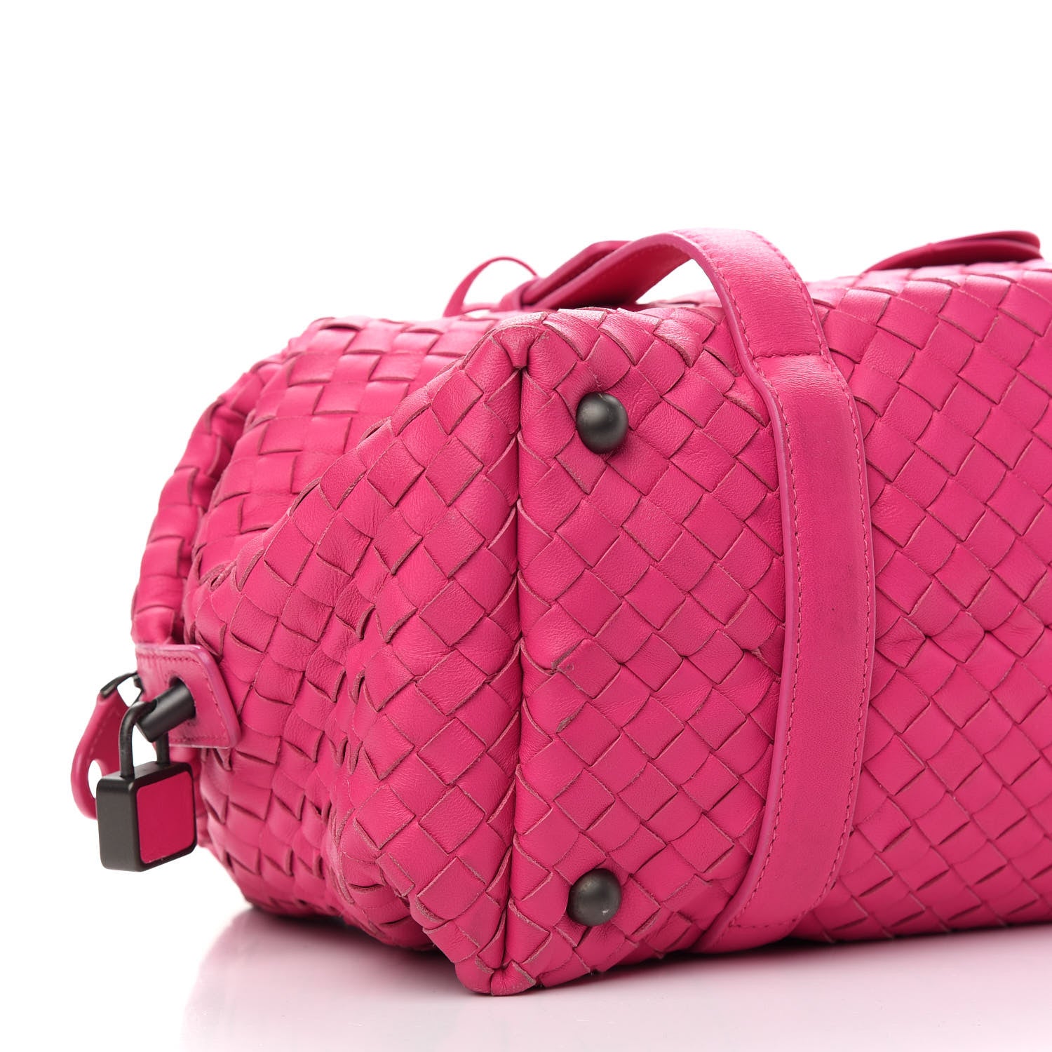 Bottega Veneta Nappa Intrecciato Montaigne Rings Satchel Fuchsia 8 of 10