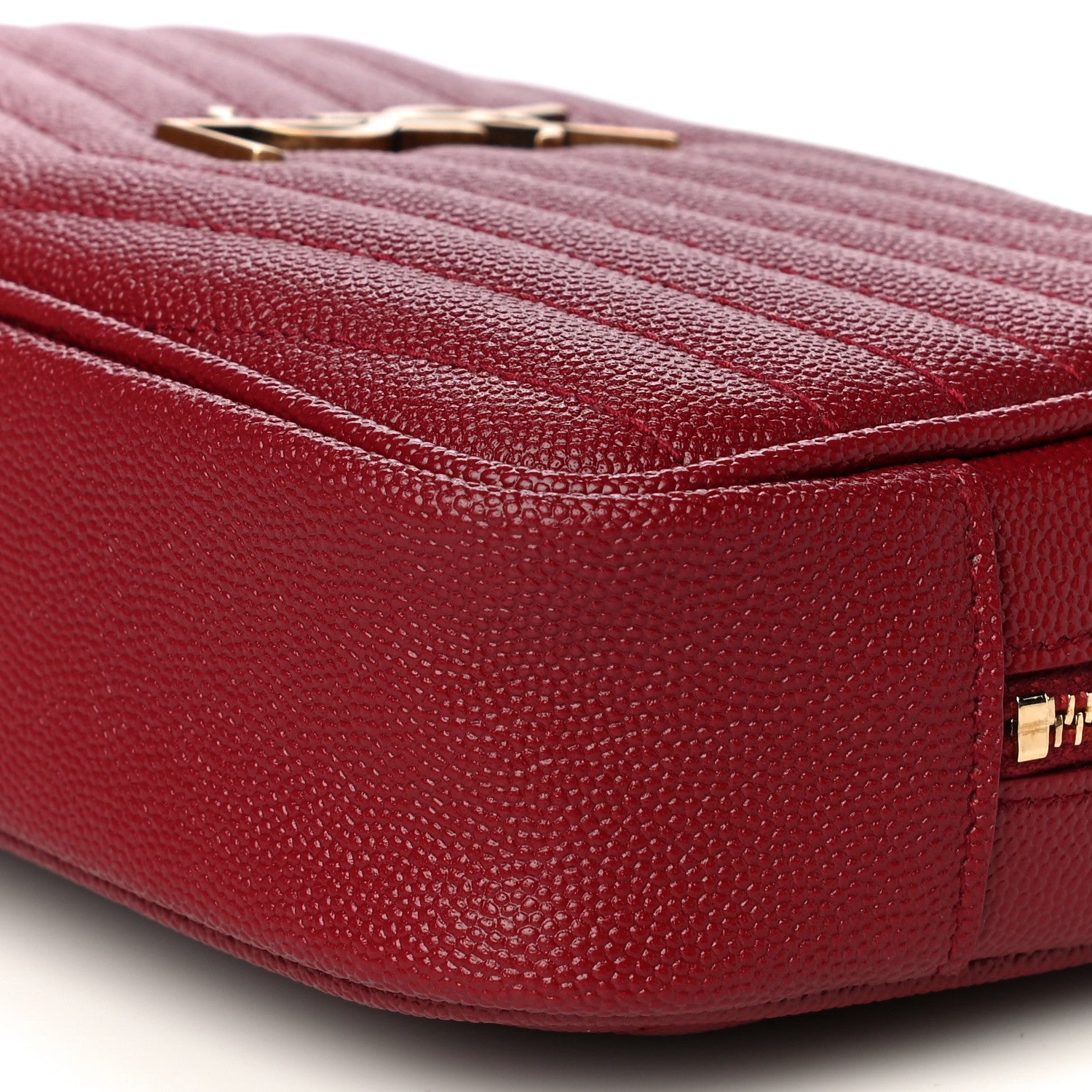 Saint Laurent Grain De Poudre Matelasse Monogram Mini Lou Camera Bag Eros Red 10 of 10