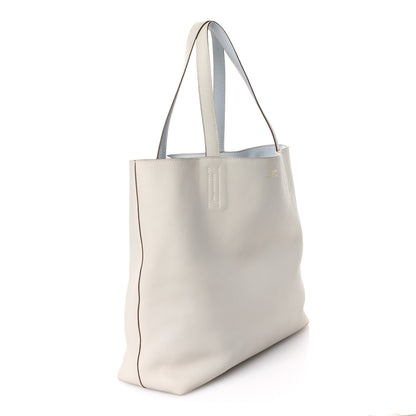 Hermes Veau Sikkim Taurillon Clemence Double Sens 36 Reversible Tote Bleu Pale Gris Perle 5 of 17