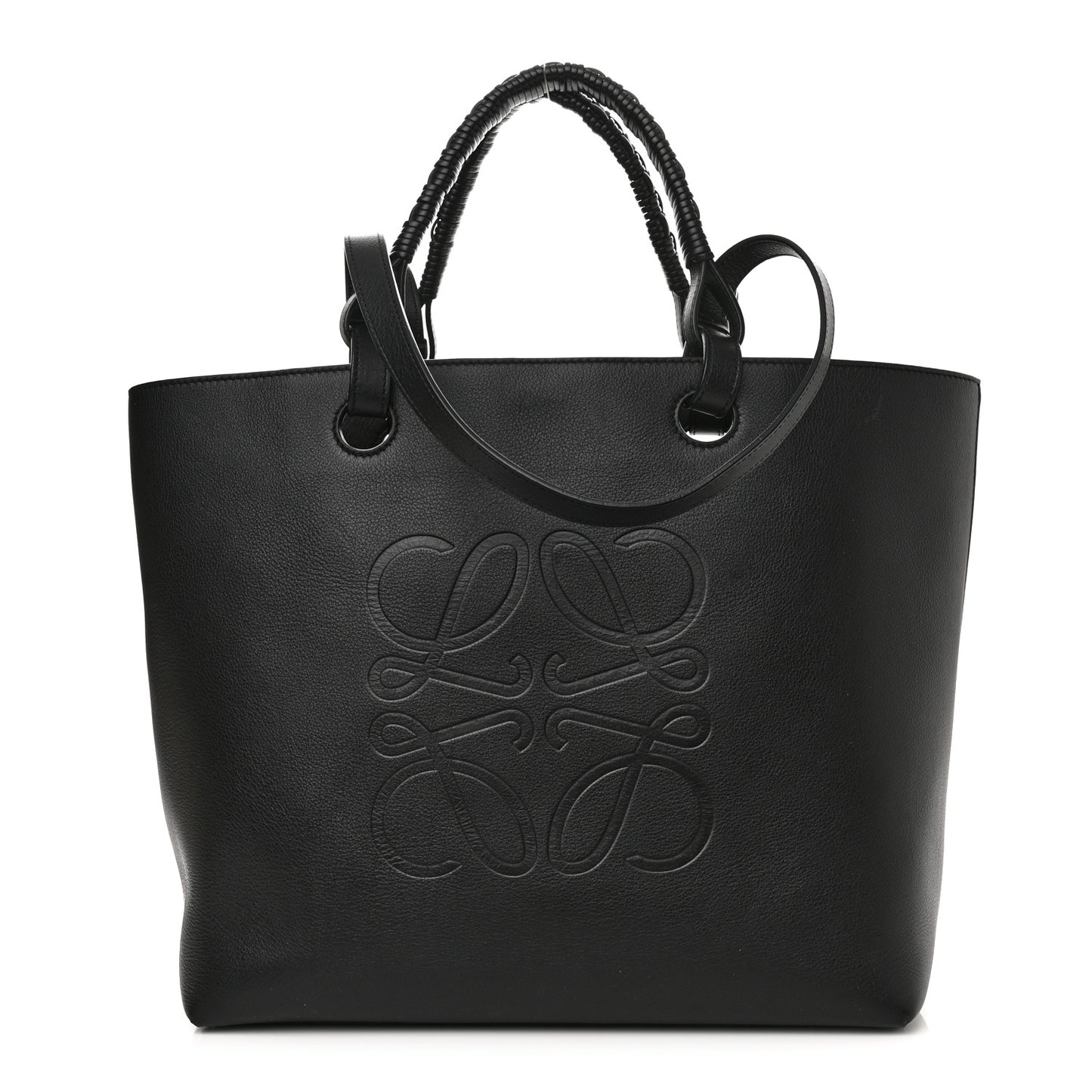 Calfskin Anagram Tote Black