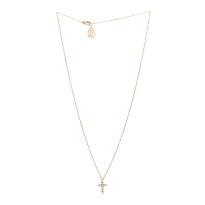 Cartier 18K Pink Gold Diamond Symbols Cross Pendant Necklace 2 of 3