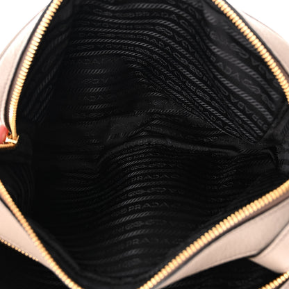 Prada Vitello Daino Medium Double Zip Shoulder Bag Argilla 5 of 11
