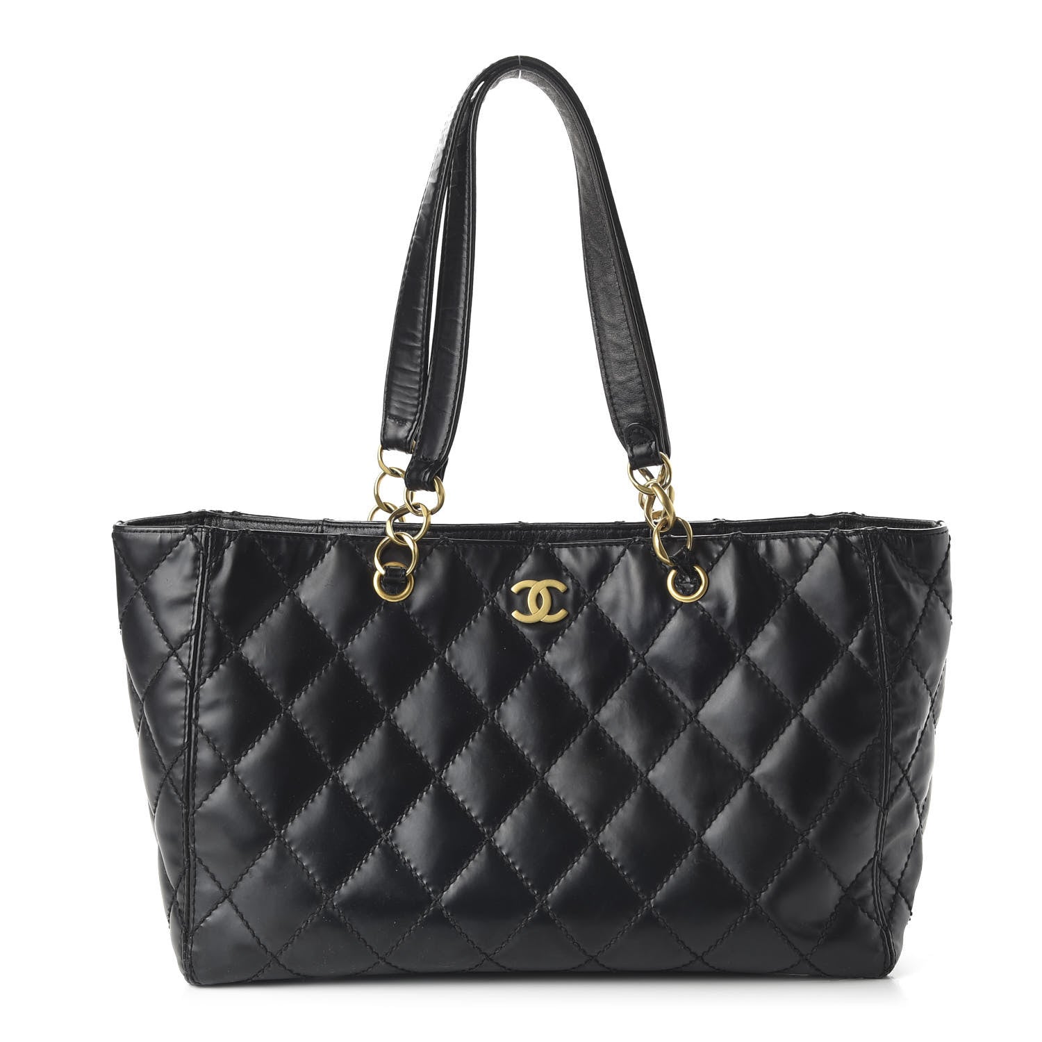 Chanel Glazed Calfskin Stitch Tote Black 1 of 16