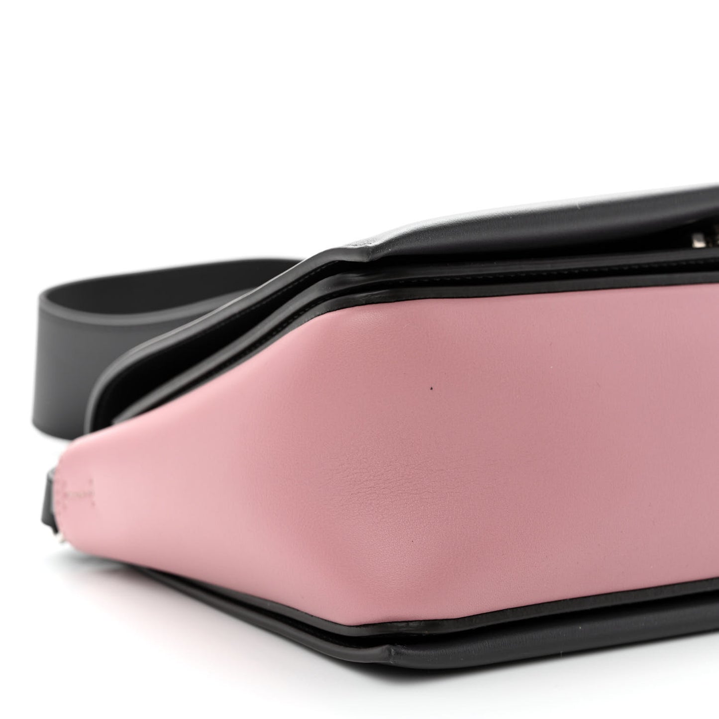 Shiny Smooth Calfskin Medium Frame Shoulder Bag Liquorice Antique Rose