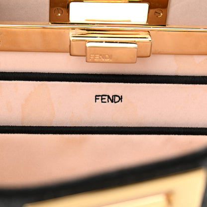 Fendi Melange Flannel Satin Threaded Edge Medium Peekaboo I SEE U Satchel Grigio Bois de Rose 6 of 18