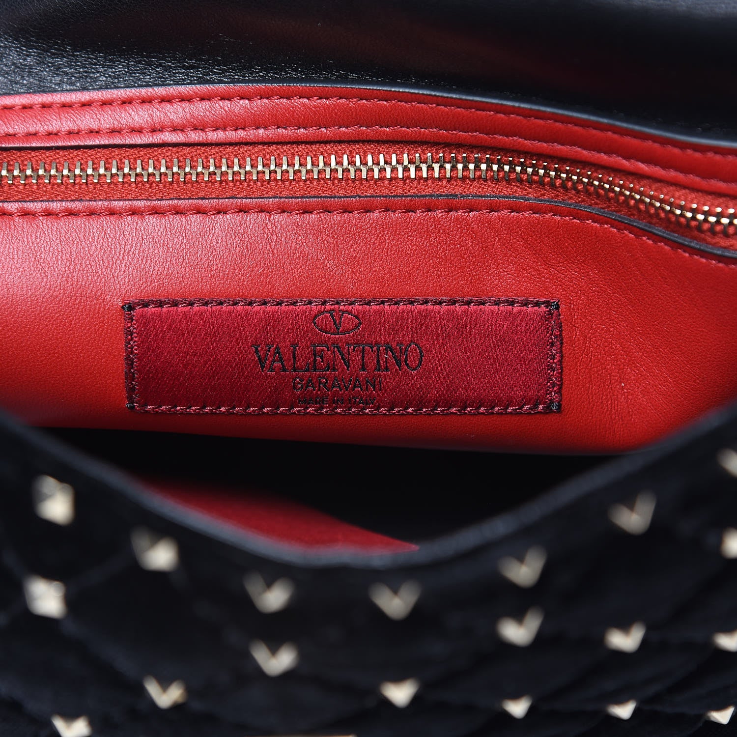 Valentino Garavani Velvet Medium Rockstud Spike Shoulder Bag Black 6 of 10