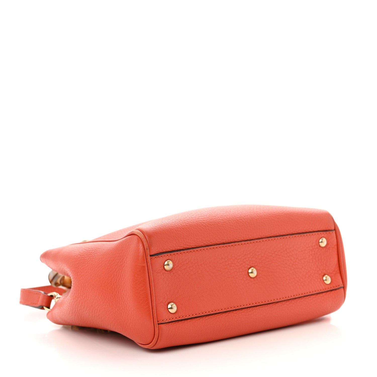 Gucci Calfskin Mini Bamboo Shopper Tote Dark Orange 4 of 15