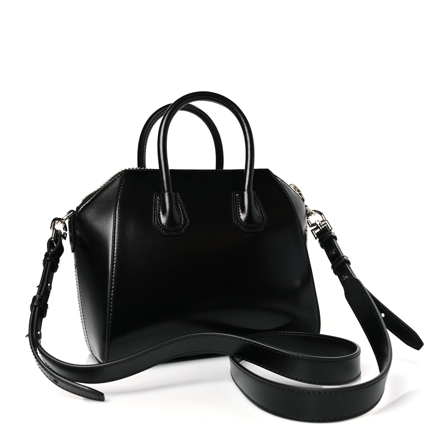 Shiny Lord Calfskin Mini Antigona Black